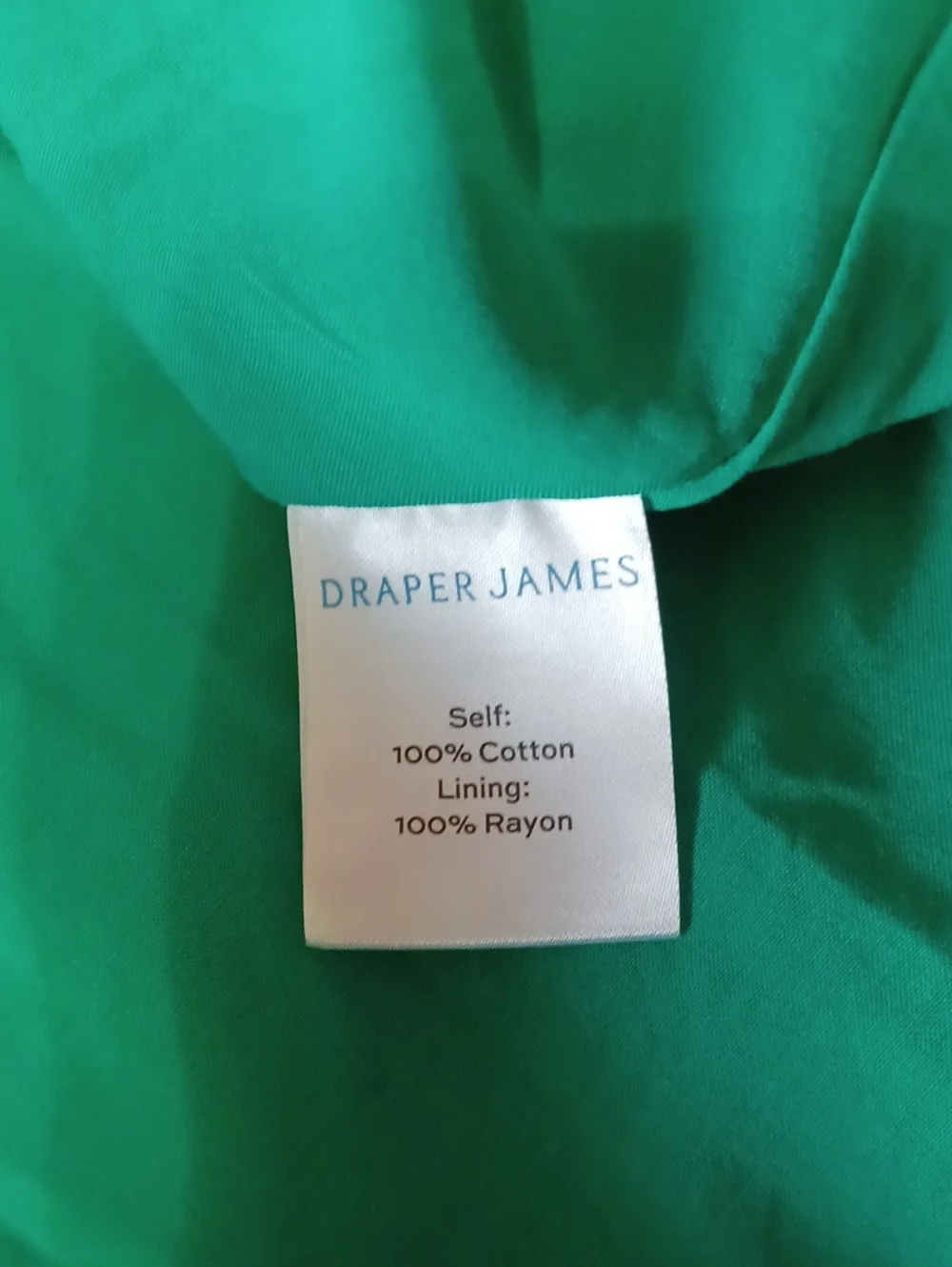 Draper James Green Smocked Puff Sleeve Square Neck Cotton Dress Pockets Size L